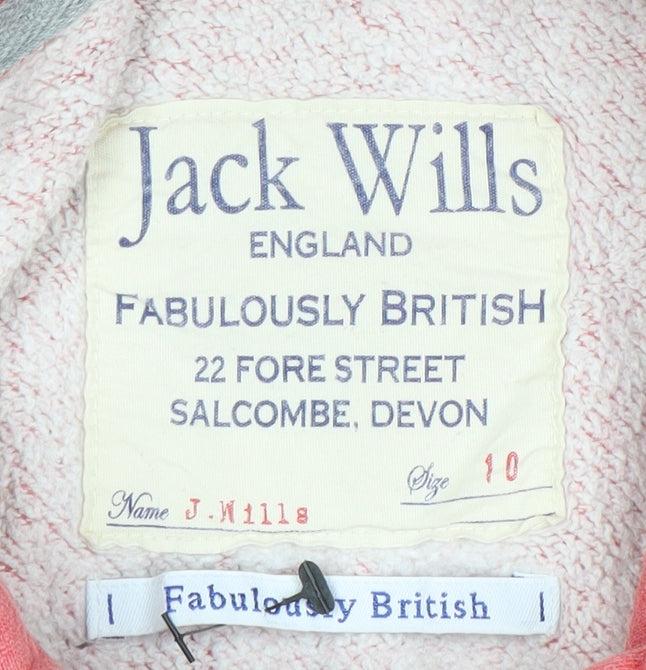 Womens UK Size 10 Jack Wills Pink Pullover Hoodie