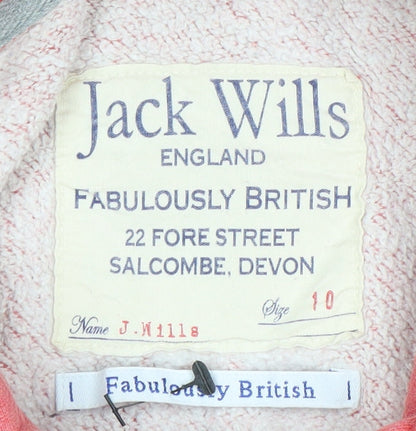Womens UK Size 10 Jack Wills Pink Pullover Hoodie