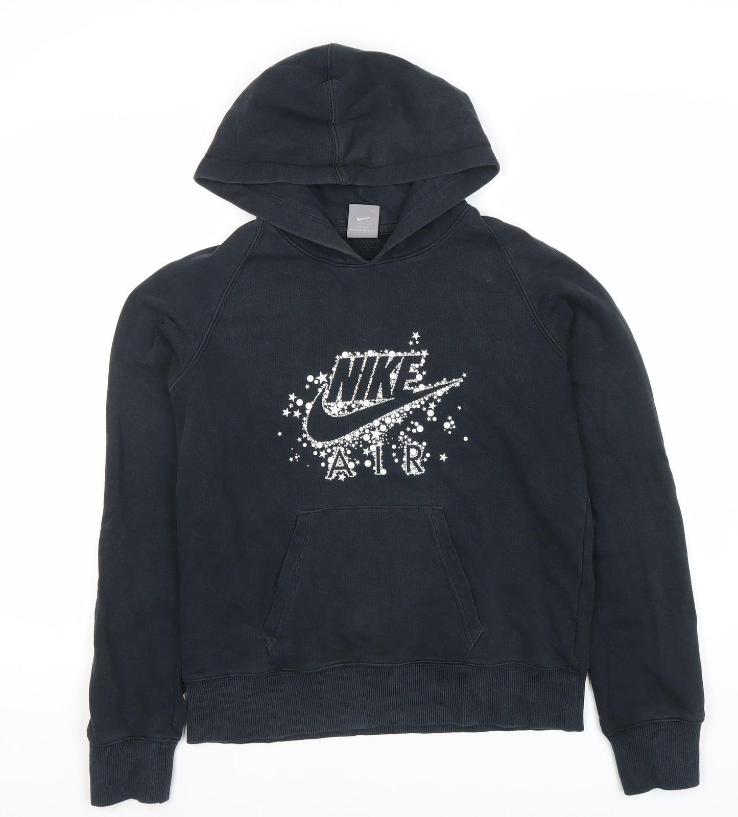 Nike Women's Black Pullover Hoodie, Size 12, Graphic Print