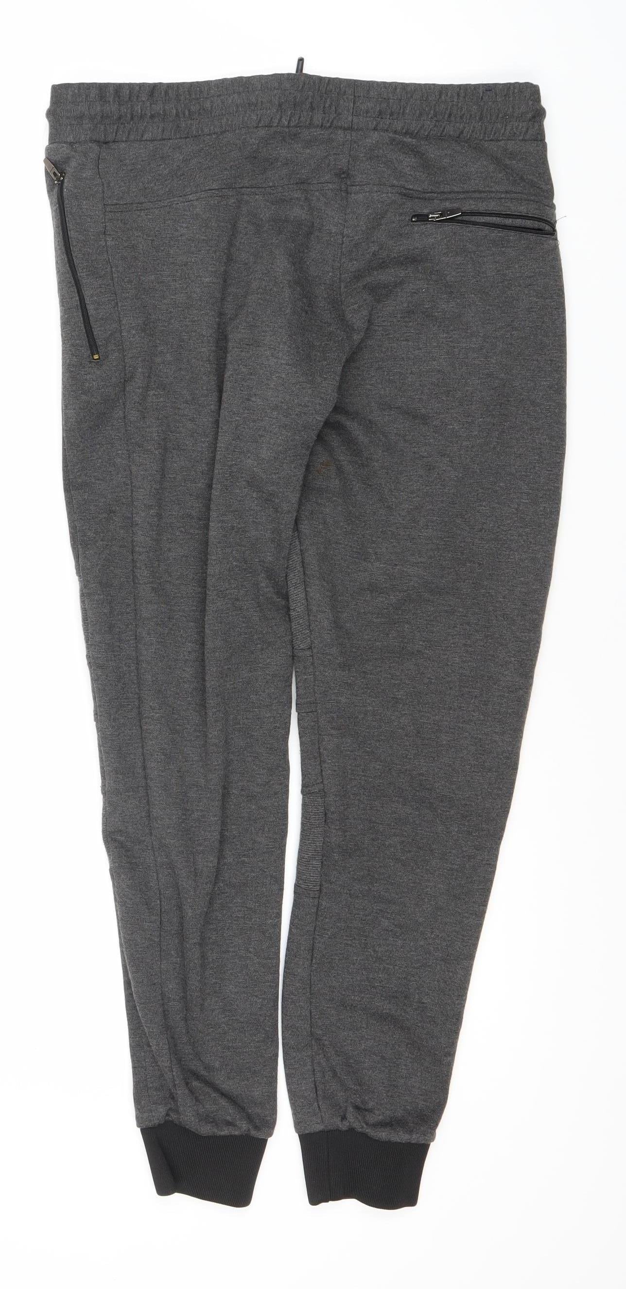 Zara Men's Grey Jogger Trousers, Size M, Gym Ready