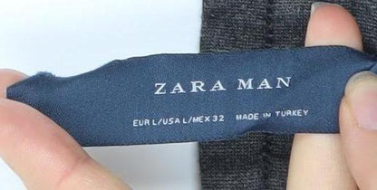 Zara Men's Grey Jogger Trousers, Size M, Gym Ready