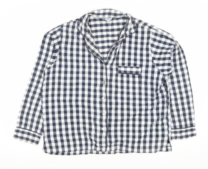 Jigsaw Mens Black White Check Cotton Pyjama Top S