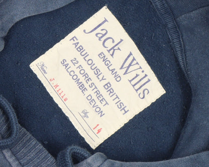 Womens UK Size 12 Jack Wills Blue Pullover Hoodie
