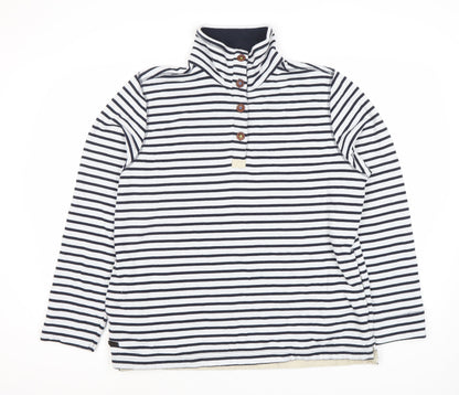 Regatta Women's Blue Striped Henley Sweater Size L