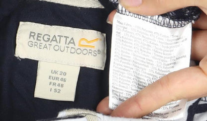 Regatta Women's Blue Striped Henley Sweater Size L