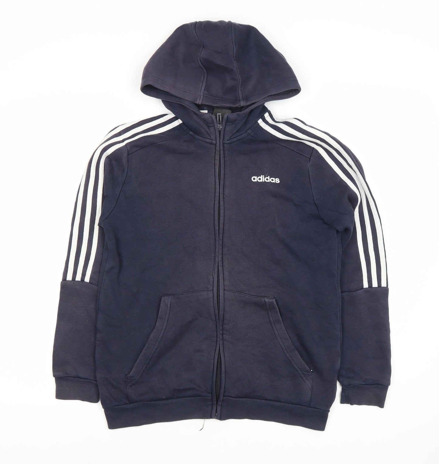Adidas Boys Blue Zip Hoodie L - Full Zip Sportswear