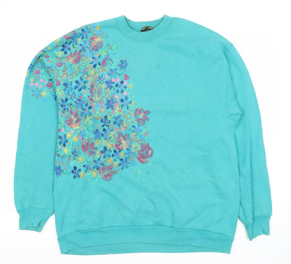 Custom Bears Blue Floral Sweatshirt Unisex S Pullover Embroidered