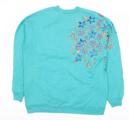 Custom Bears Blue Floral Sweatshirt Unisex S Pullover Embroidered