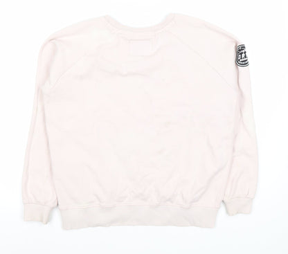 Superdry Pink Graphic Print Logo Sweatshirt, Size 12