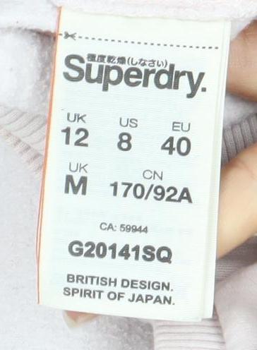 Superdry Pink Graphic Print Logo Sweatshirt, Size 12