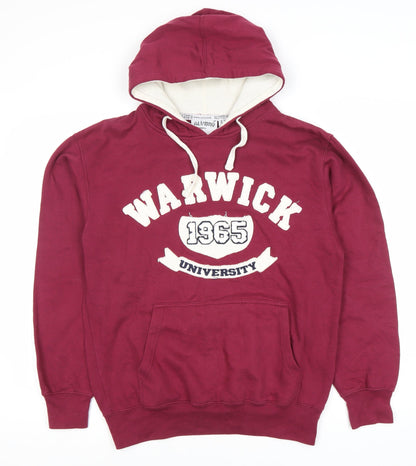 ALUMNO Unisex Red Graphic Hoodie S Pullover