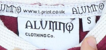 ALUMNO Unisex Red Graphic Hoodie S Pullover