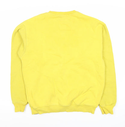 Mens UK Size M Pull & Bear Yellow Pullover Sweatshirt