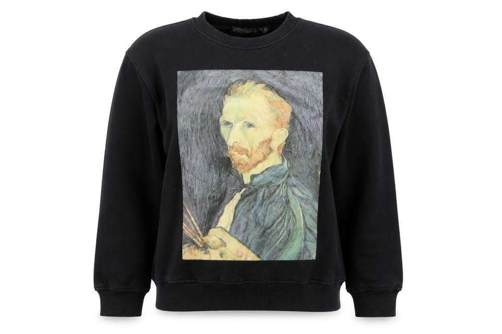 Front view of Primark unisex black art pullover sweatshirt xs