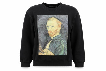 Front view of Primark unisex black art pullover sweatshirt xs