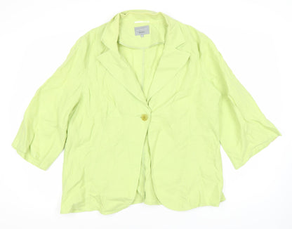 Per Una Women's Green Linen Blazer, Size 18
