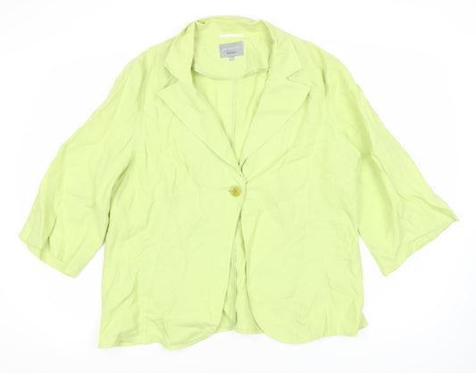 Per Una Women's Green Linen Blazer, Size 18
