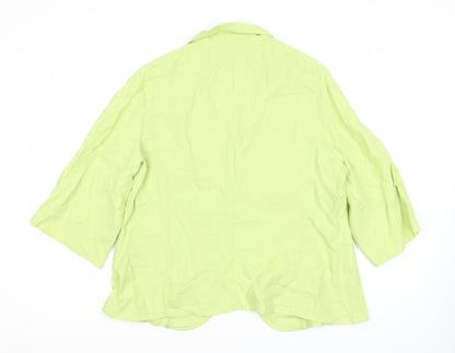 Per Una Women's Green Linen Blazer, Size 18