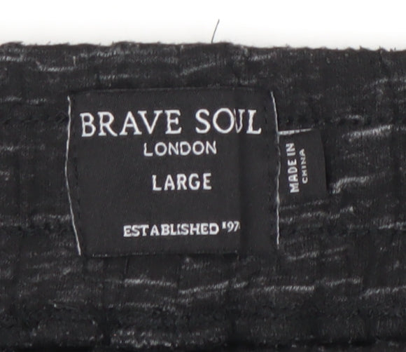 Brave Soul Men's Black Jogger Trousers L