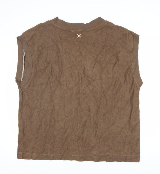 Unisex Adults UK Size 14 COLLUSION Brown  T-Shirt
