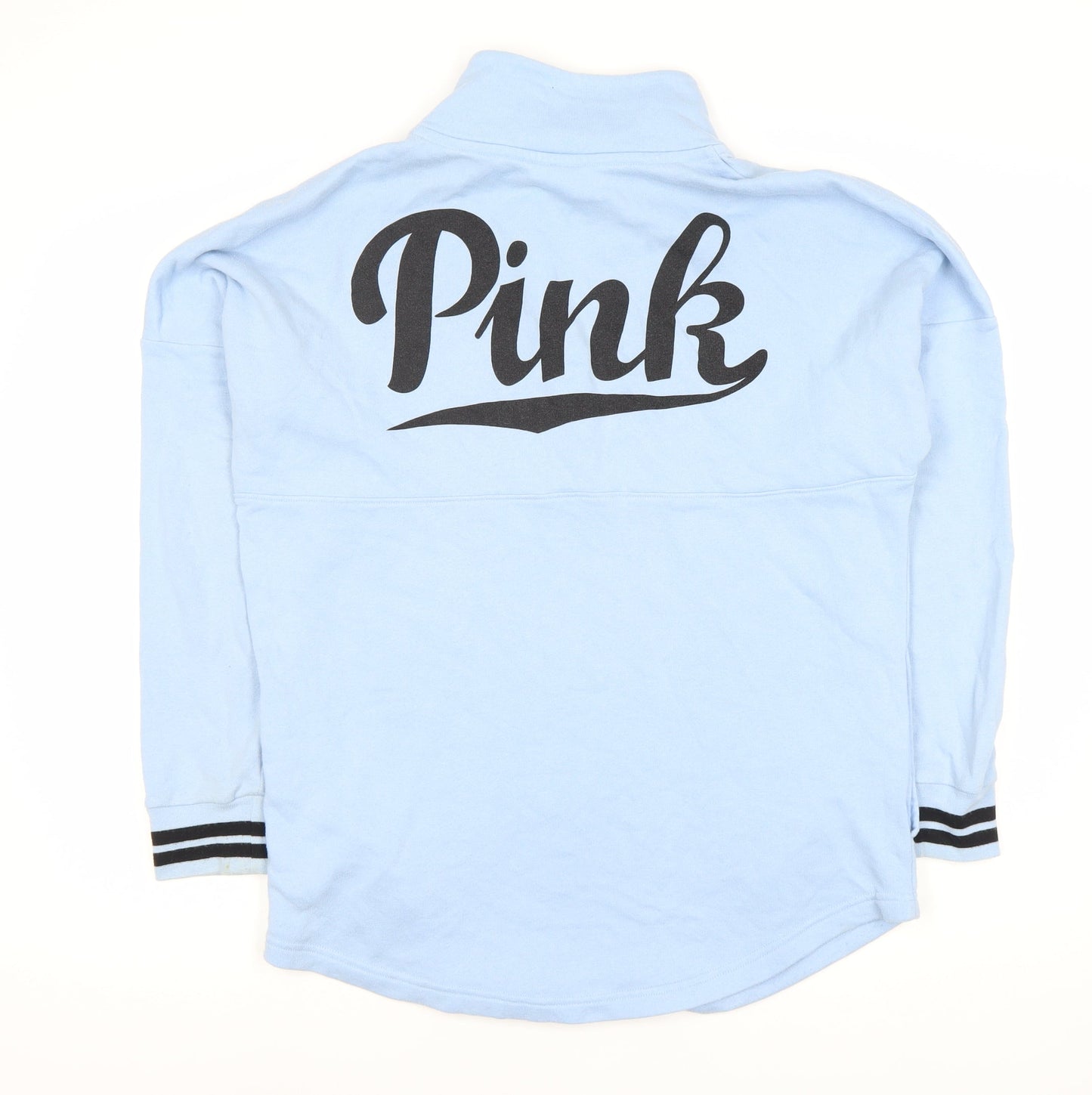 PINK Women's Blue Sweatshirt, M, 1/2 Zip Logo
