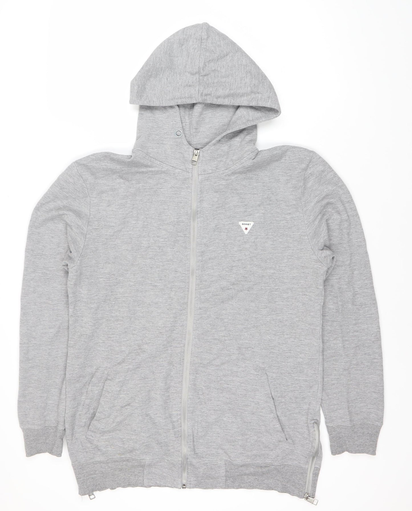 Soviet Men’s Grey Full Zip Hoodie, Size M