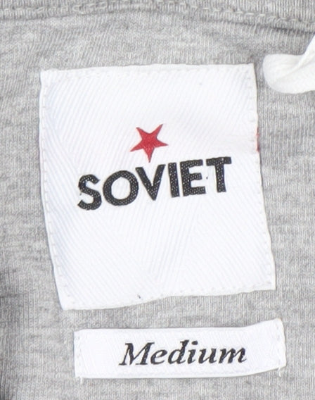 Soviet Men’s Grey Full Zip Hoodie, Size M