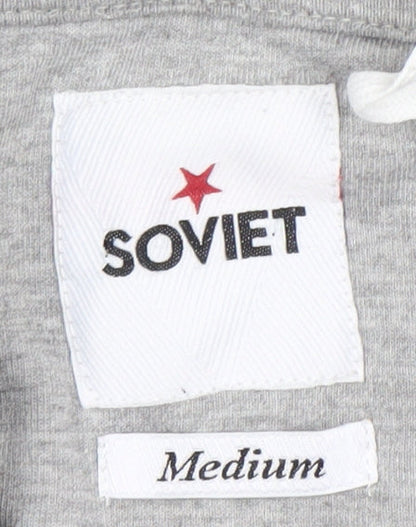Soviet Men’s Grey Full Zip Hoodie, Size M