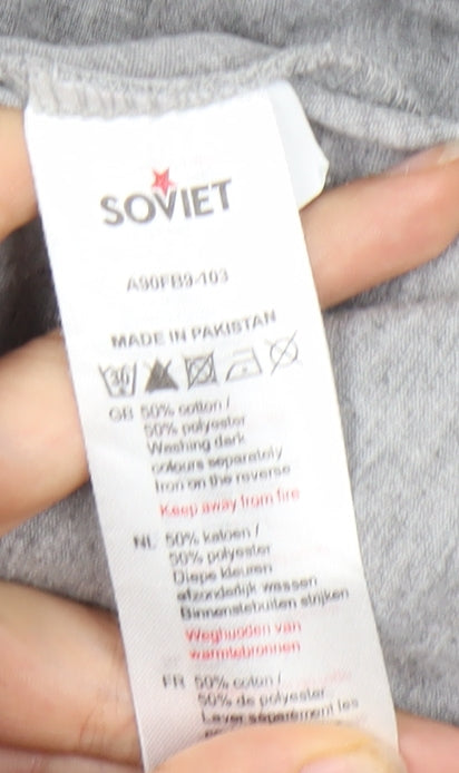 Soviet Men’s Grey Full Zip Hoodie, Size M