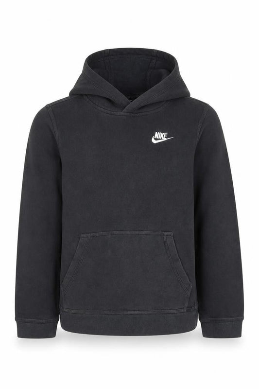 Nike Boys Black Pullover Hoodie - L, Logo Accent