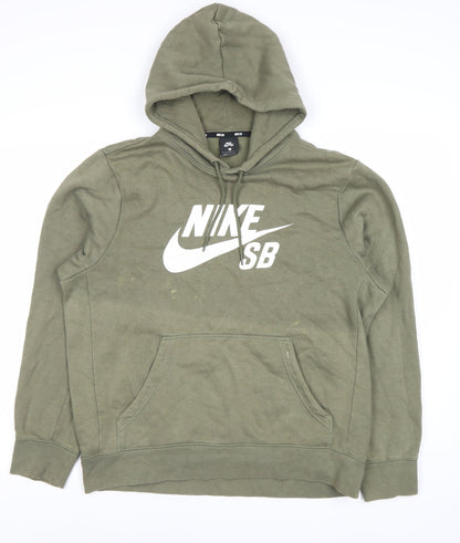 Mens UK Size L Nike Green Pullover Hoodie