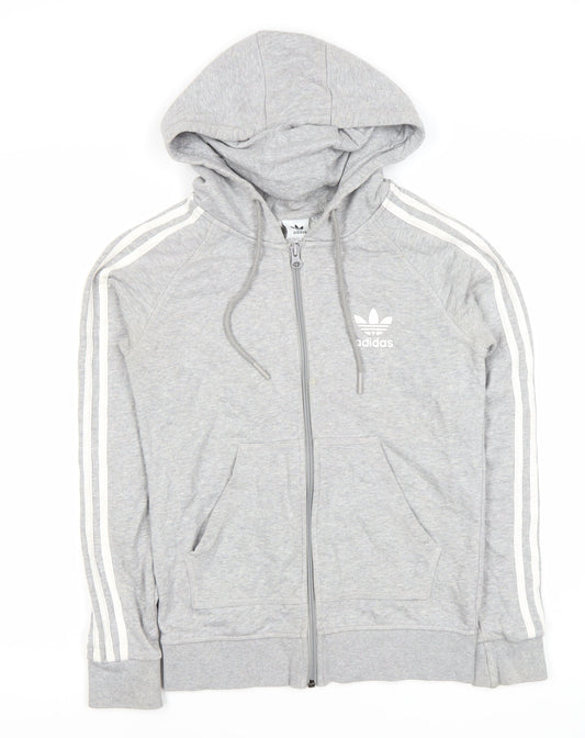 Adidas Grey XS Unisex Full Zip Hoodie