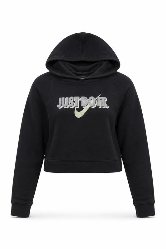 Nike Girls Black Logo Hoodie L Pullover Activewear