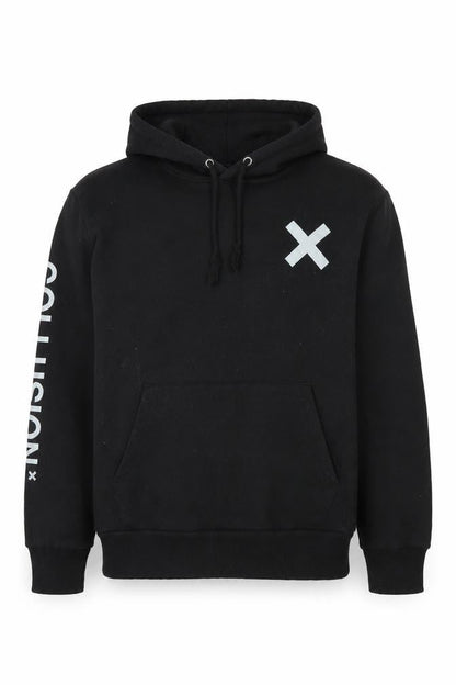 Unisex Adults UK Size XS COLLUSION Black Pullover Hoodie