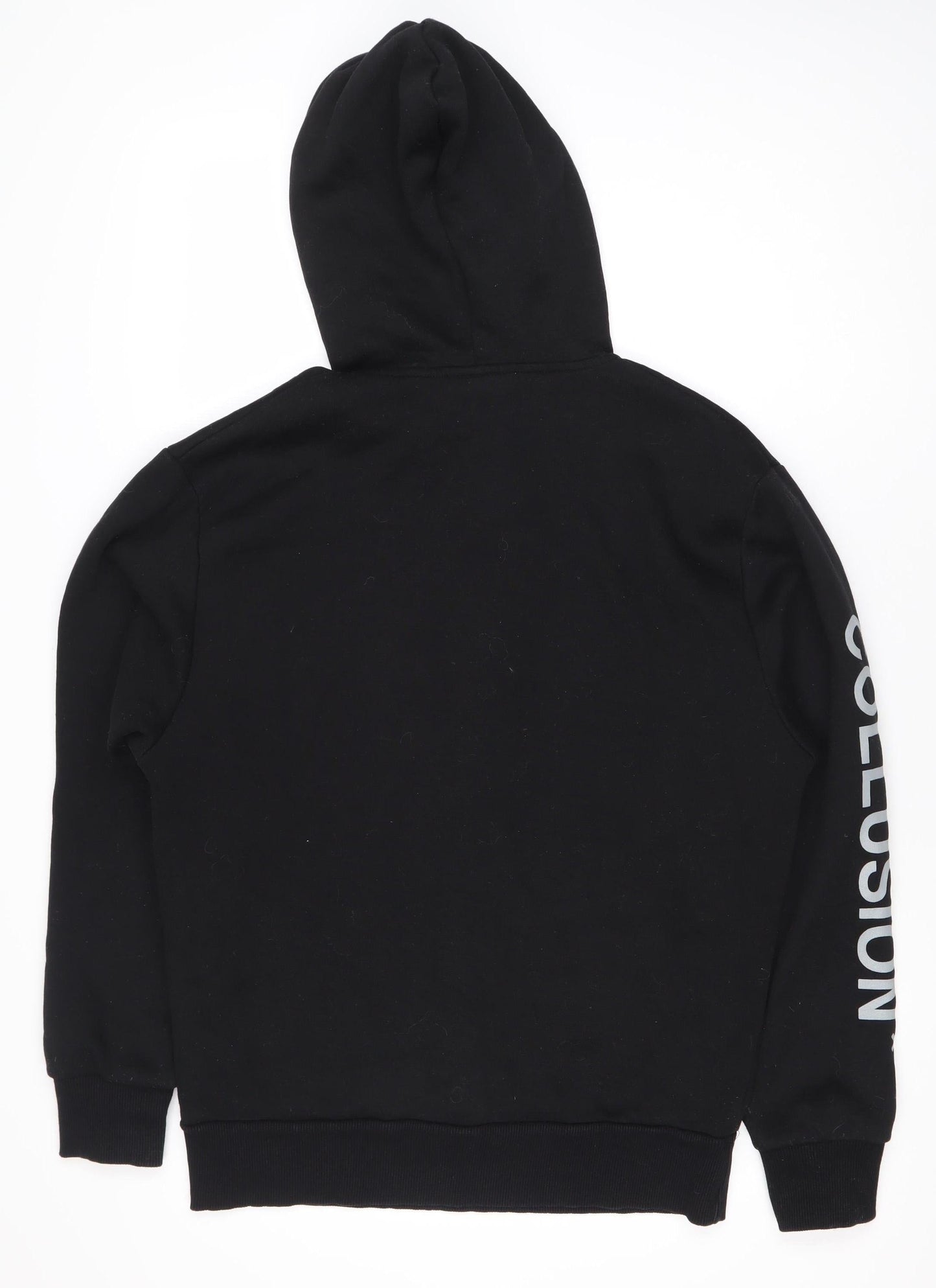 Unisex Adults UK Size XS COLLUSION Black Pullover Hoodie
