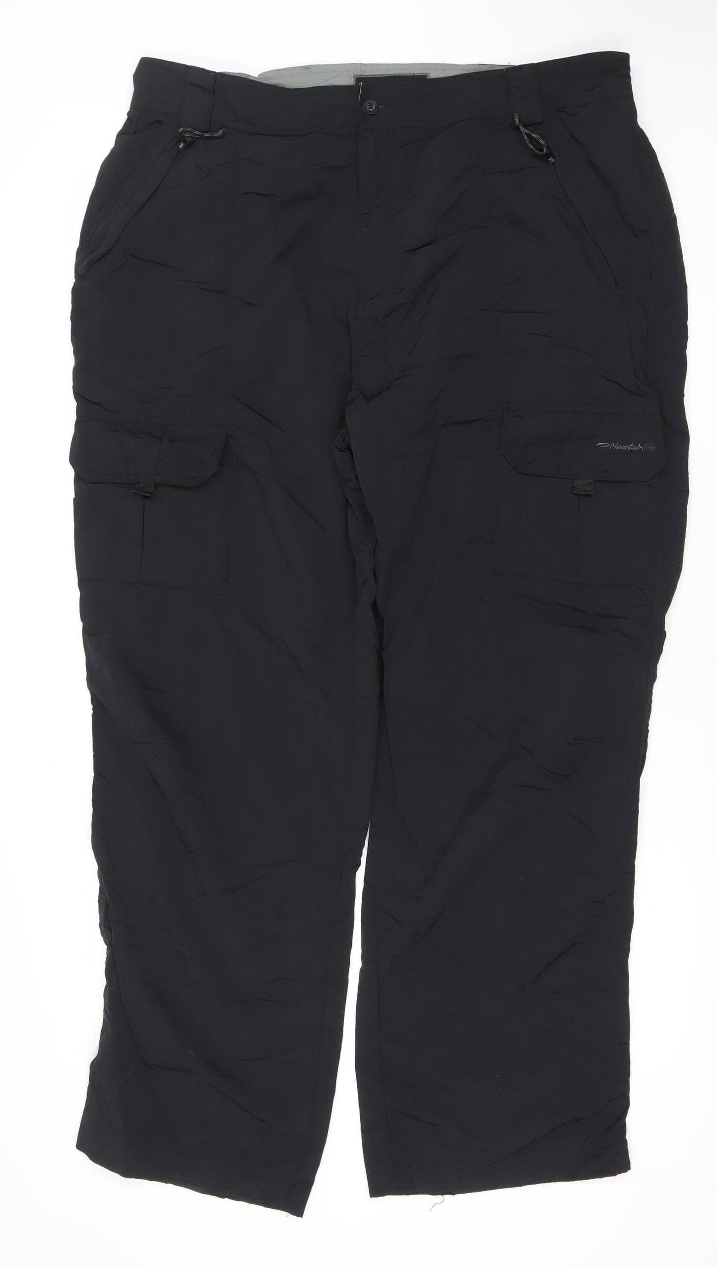 Mountainlife Men's Black Cargo Trousers, Size L