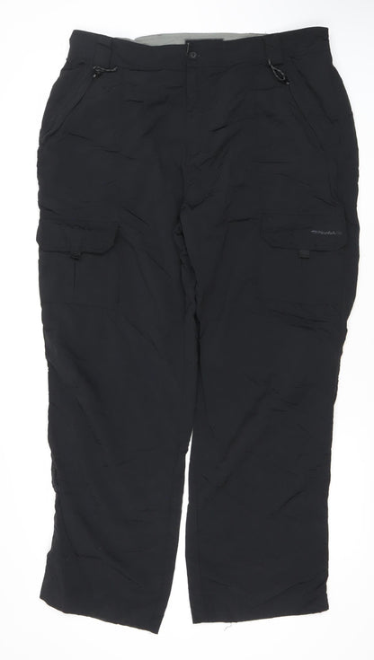 Mountainlife Men's Black Cargo Trousers, Size L