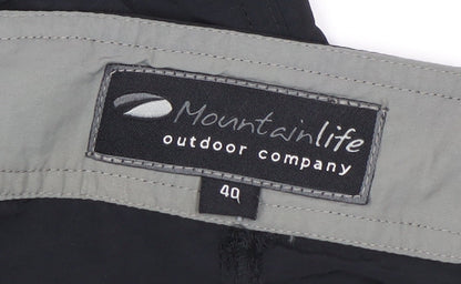 Mountainlife Men's Black Cargo Trousers, Size L