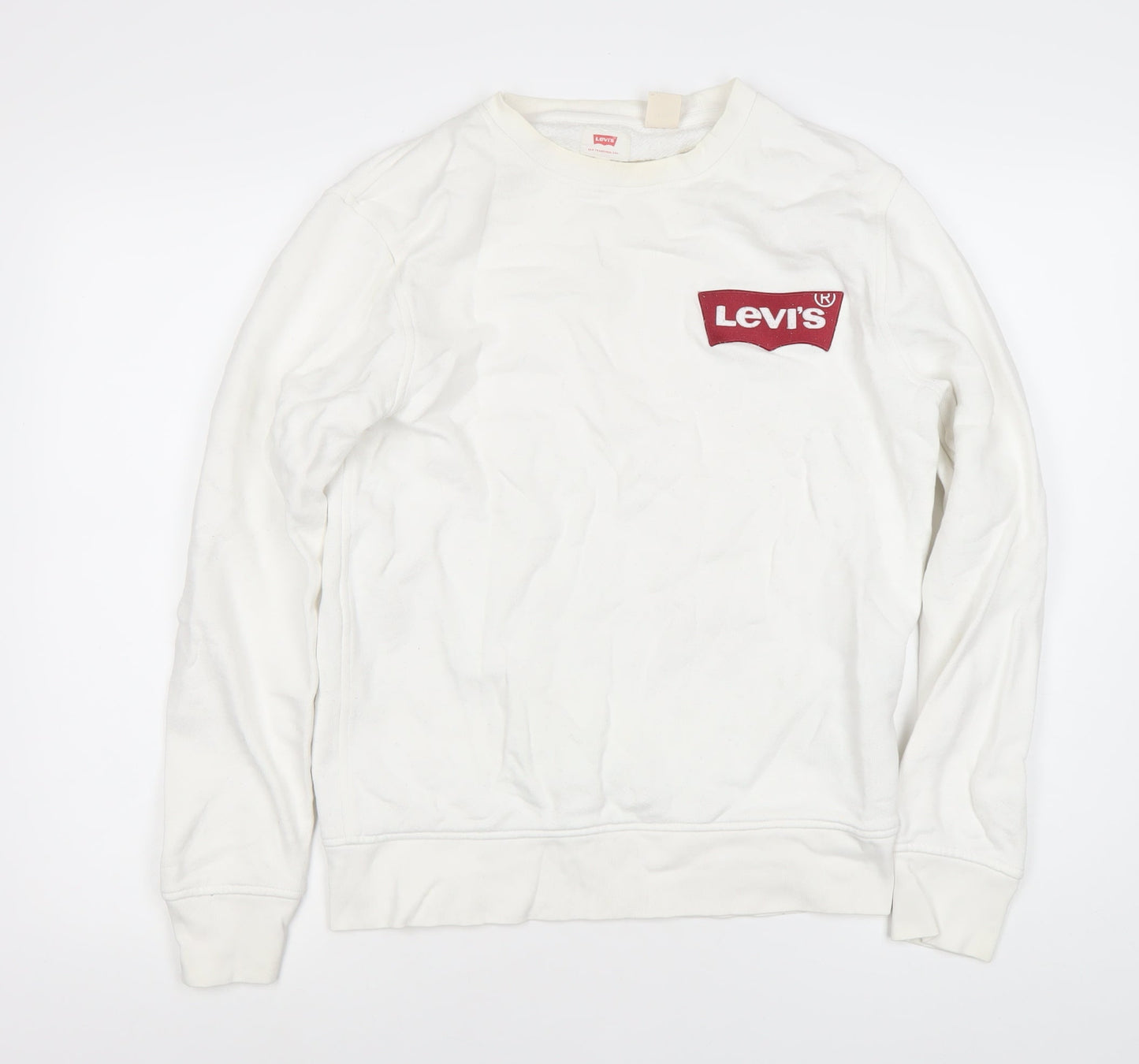 Mens UK Size S Levi's White Pullover Sweatshirt