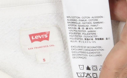 Mens UK Size S Levi's White Pullover Sweatshirt
