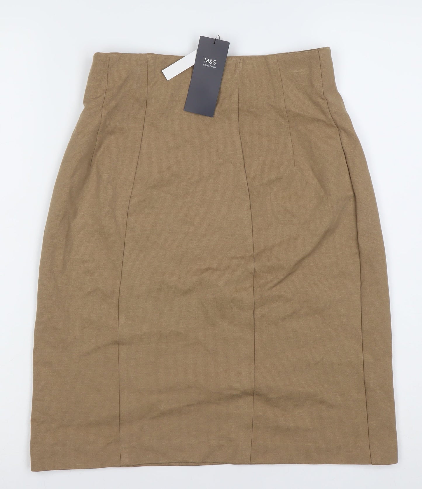 Marks and Spencer Women's Knee Length Brown Pencil Skirt Size 12