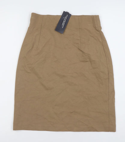 Marks and Spencer Women's Knee Length Brown Pencil Skirt Size 12