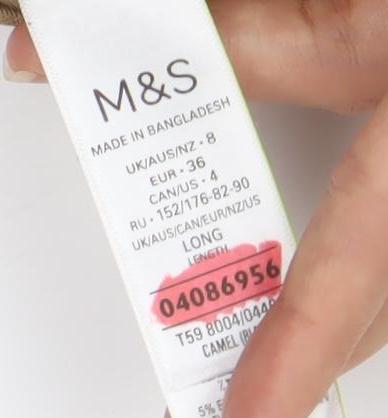 Marks and Spencer Women's Knee Length Brown Pencil Skirt Size 12