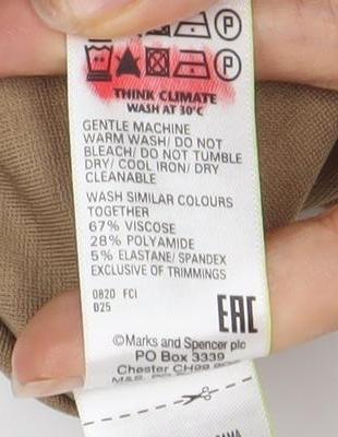 Marks and Spencer Women's Knee Length Brown Pencil Skirt Size 12