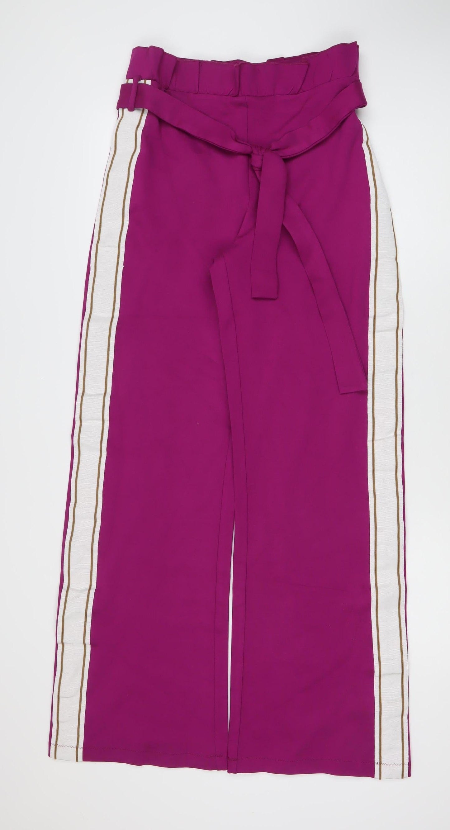 SLNGR Women's Purple Paperbag Trousers Size L