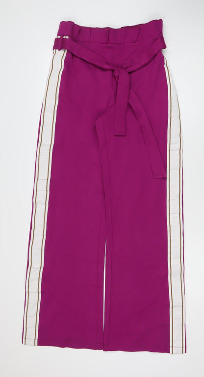 SLNGR Women's Purple Paperbag Trousers Size L