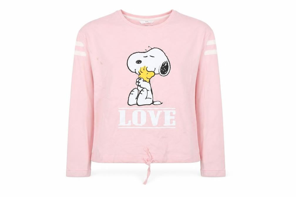 Marks and Spencer Girls Pink Peanuts Pullover Hoodie 12-13Y