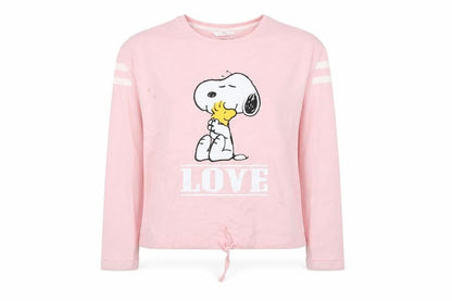 Marks and Spencer Girls Pink Peanuts Pullover Hoodie 12-13Y