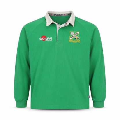 Samurai Boys Green Rugby Top Size S Long Sleeve Cotton Blend