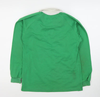 Samurai Boys Green Rugby Top Size S Long Sleeve Cotton Blend